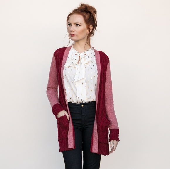 evy's tree Sweaters - Evys Tree Chloe Cardigan Crimson Size Large